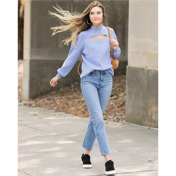 Levis Premium Womens Wedgie Straight Crop Denim Jeans 26 31 Blue High Rise NWT - Picture 8 of 12